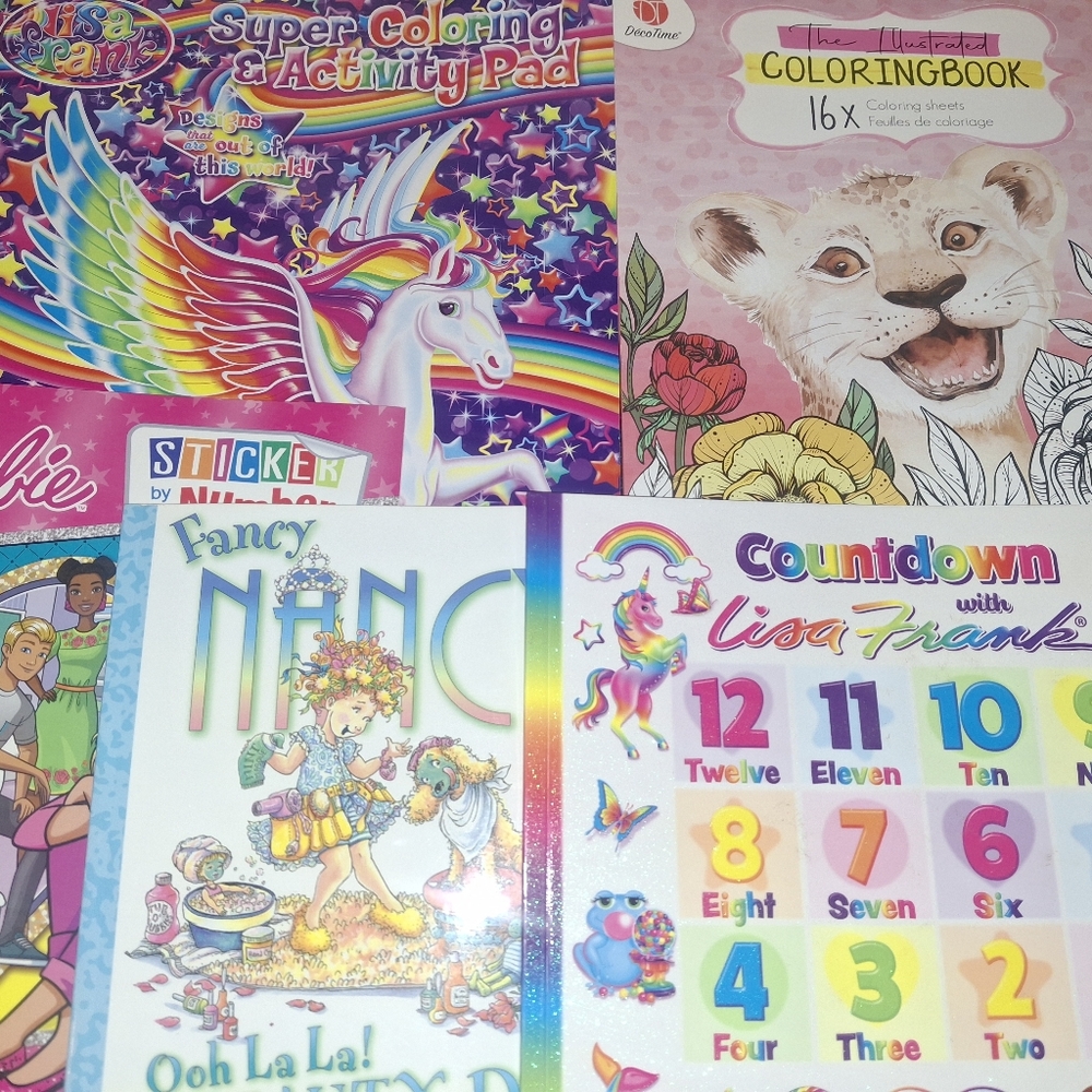Lisa Frank Unicorn and Animal Coloring Set with Rainbow Hues